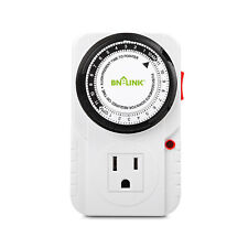 Bn-link Heavy Duty 24hour Plug In Mechanical Timer Grounded Programmable Indoor