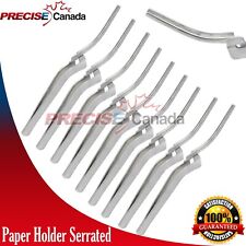 10 Dental Articulating Paper Holder Serrated Pliers Tweezers Curved Stainless