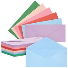 96 Pack 10 Colored Business Envelopes Gummed Seal 6 Colors 4-18 X 9-12 In