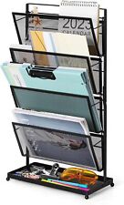 4tier Vertical Desk File Organizer Storage Office Magazine Holder With Flat Tray