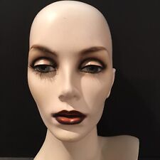 Female Mannequin Head Form W Pierced Ears Hand Painted Makeup Raquel Welch 14