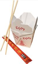 25 16 Oz Chinese Take Out Boxes 25 Disposable Bamboo Chopsticks Value Set