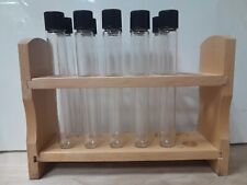 Wooden Test Tube 12 Hole Stand Rack 13 Test Tubes With Caps