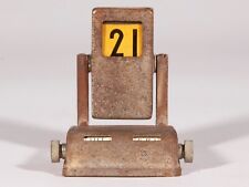 Vintage Perpetual Flip Small Desk Calendar - Metal Revolving Dates - Works Well