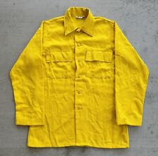 Wildland Firefighting Shirt Mens Medium Long Yellow Flame Resistant Button Up
