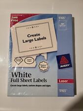 Avery 5165 Full-sheet Labels Trueblock Technology Laser 8 12 X 11 White 100box