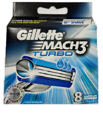 Gillette Mach3 Turbo Mens Razor Blade Refills - 8 Cartridges