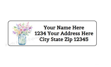 30 Flowers In Mason Jar Personalized Return Address Labels 1 In X 2.625 In