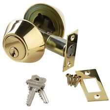 Polished Brass Deadbolt Lock Door Hardware Gold Color