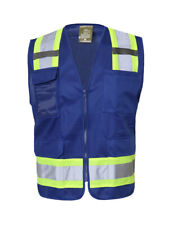 Mens High Visibility Reflective Safety Vest Class 2 Type R Neon Work Vest