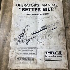 Pearson Better-bilt Liquid Manure Spreaders Operators Manual 21js1629-y20