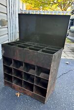 Antique Metal Part Bolt Bin Organizer Mini Industrial Cabinet 12 Slots