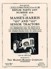 Massey Harris 101 102 Senior Tractor Repair Parts List Manual
