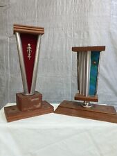 Vintage Trophy Wood And Metal Parts Bases