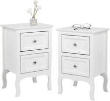 Set Of 2 Bedroom Nightstand Modern Bedside Table End Table With 2 Drawers