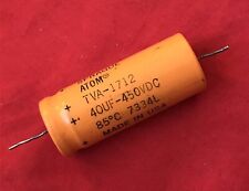 Used Sprague 40 Uf 450v Electrolytic Capacitor Axial Lead 1973 Vint Atom Good