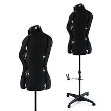 Dress Form Adjustable Mannequin For Sewing Female Size 12-18 Large Black