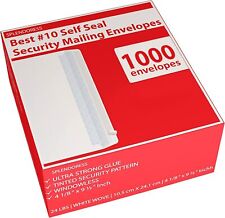 1000 10 Envelopes Letter Size Self-seal Security Mailing 4-18 X 9-12in. 24lb