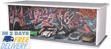 164 Car Display Case With Lights Graffiti Parking Lot For Hot Wheels Matchbox