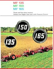 Color Brochure Massey Ferguson Mf 135 150 165 Tractor Gas Diesel 3 4 Plow