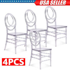 Set Of 4 Modern Acrylic Ghost Dining Transparent Crystal Table Side Party Chairs
