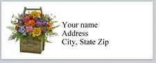 Personalized Address Labels Flowers In Basket Buy 3 Get 1 Free C 841