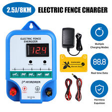 2.5j 12kv Electric Fence Energizer 8km Ac Powered Livestock Charger Controller