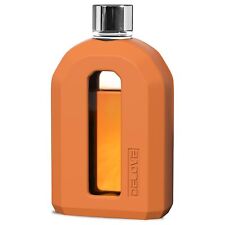 Modern Glass Hip Flask With Silicone Sleeve - Portable Travel Liquor Flask- C...