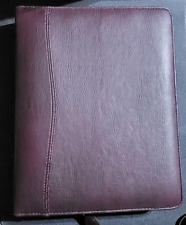 Day Timer Simulated Cow Hide Day Planner 7 Ring Binder Burgundy Zip Close 11.5