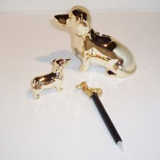 Gold Dachshund Pen Holder Pencil Sharpener And Pen Desk Set