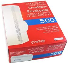 500 Top Flight 10 White Letter Envelopessecurity Strip Seal4.1x9.5 In