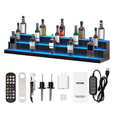 Vevor Led Lighted Liquor Bottle Display Bar Shelf Rf App Control 60 3-step
