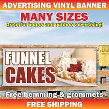 Funnel Cake Advertising Banner Vinyl Mesh Sign Hot Warm Crisp Delicious Sundaes