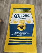 Vintage Corona Extra Beer Beach Bath Towel 29x55 Yellow La Cerveza Mas Fina