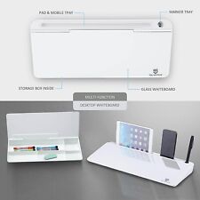 Small Glass Desktop Whiteboard Dry-erase-board - Computer Keyboard Stand White