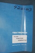 Tektronix Fg 503 Function Generator 070-1727-00 Instruction Manual
