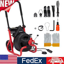 100x38 Electric Drain Cleaner Sewer Snake Cleaning Machine Auger Cablecutter