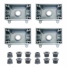 4pack Single-gang Weatherproof Three 12 In.or 34 In.threaded Outlets2 Ingray