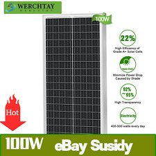 100w 12v Mono Solar Panel Kit Charging Off-grid Battery Power Rv Home Boat Us