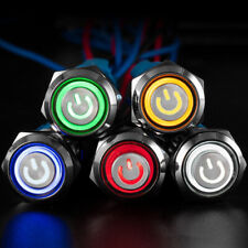 16mm 12v Led On Off Waterproof Stainless Steel Latching Push Button Power Switch
