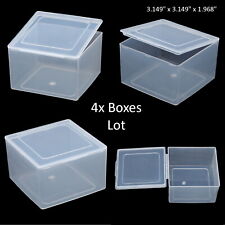 4pcs Square Plastic Storage Container Box Diy Coins Screws Jewelry Charms Travel