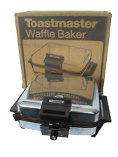 Vtg Toastmaster Waffle Iron Maker Griddle 269a Chrome Reversible Plates Working