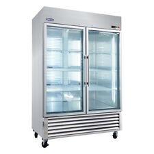 54 Commercial Reach-in Refrigerator Stainless Steel Glass 2 Doors 49 Cu.ft.