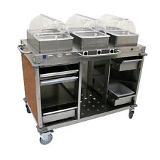 Cadco Cbc-hhh-l1-4 Electric Mobileserv Hot Food Buffet Cart - 4 Deep Steam Pans