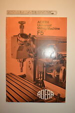 J19 Aciera Universal Milling Machine F5 Catalog Cw Parts Aceessories Specs 35pg