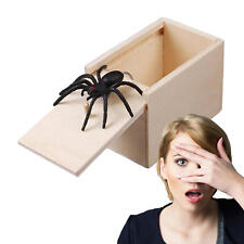 Wooden Prank Spider Scare Box Hidden In Case Trick Play Joke Scarebox Gag Toy