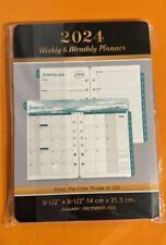 2024 Weekly Monthly Planner 5.5x8.5 Pages 7 Hole Punched January - December
