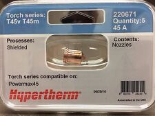 Genuine Hypertherm 220671 Powermax 45 Nozzles 45a 5 Pack Plasma 45v 45m