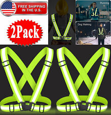 2 Pack Safety Vest Adjustable Reflective Belt Stripe Night Running Jogging Bike