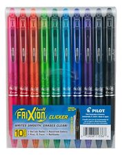 Pilot Frixion Clicker Erasable Gel Ink Pens Fine Point Assorted Colors 10 Pk